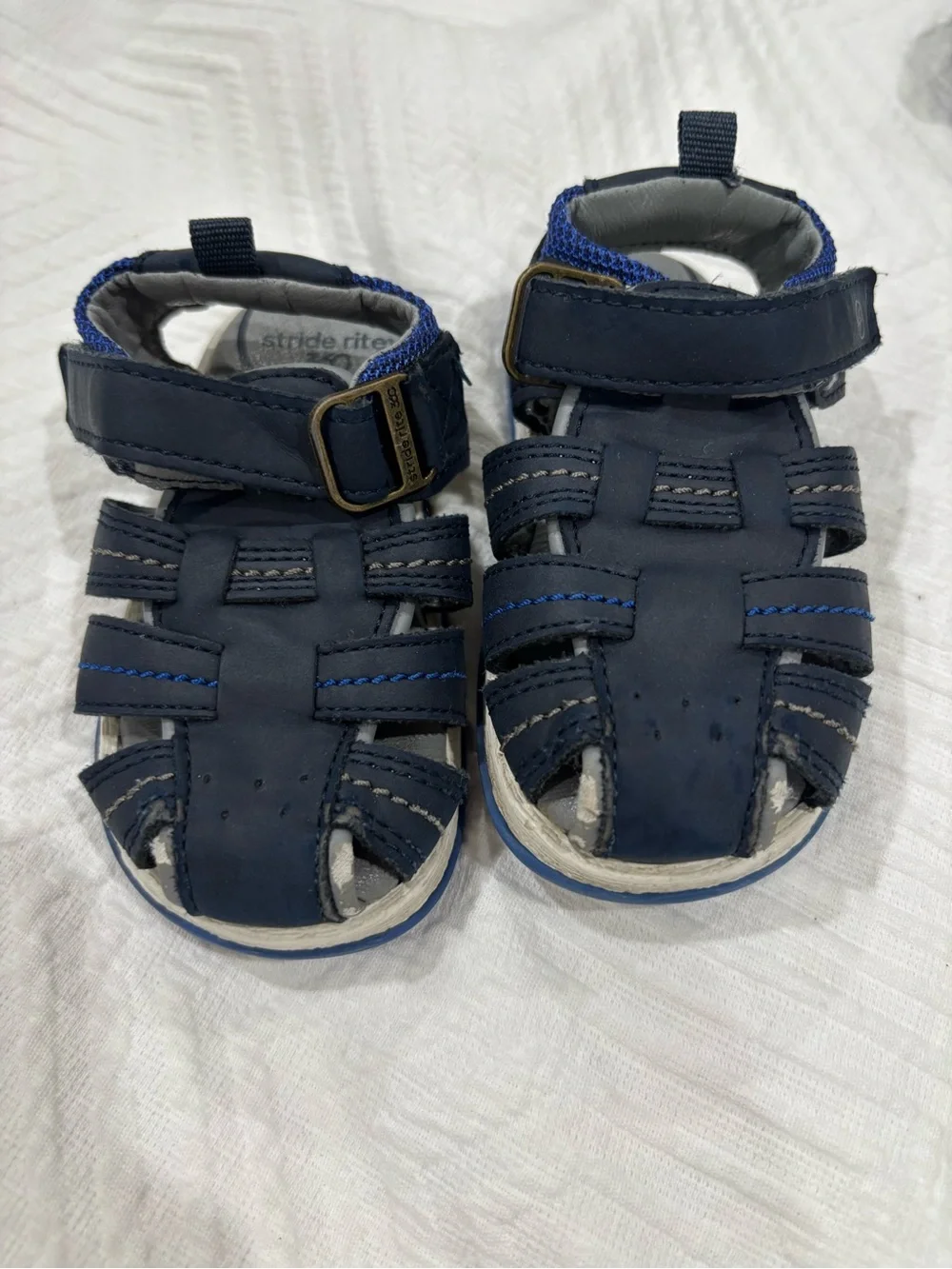 Stride Rite Navy and Blue Toddler Fisherman Sandals